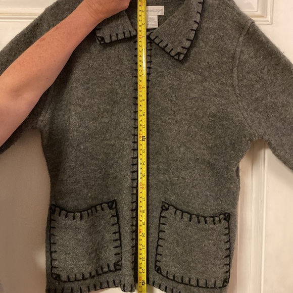 Worthington small wool gray zip up sweater. - Picture 7 of 7